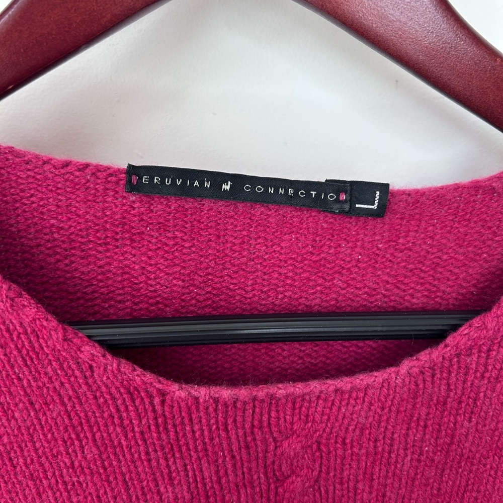 Peruvian Connection Wool/Cashmere Raspberry Crewn… - image 2